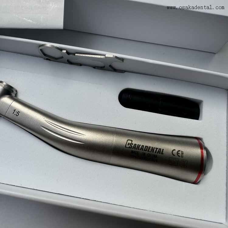 Contra-ângulo de fibra óptica de canal interno 1:5 dental