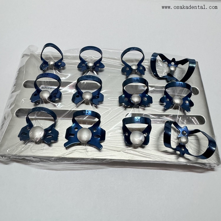 Suporte de barragem de borracha para clipe de cuidados bucais odontológicos