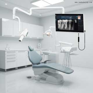 Máquina de raio x dental com sensor digital, sistema de conjunto com monitor de 24 polegadas para dentadura cirúrgica 