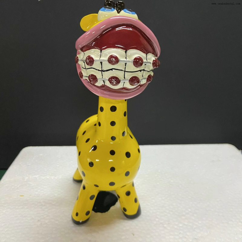 Joias dentárias girafa para aparelho infantil