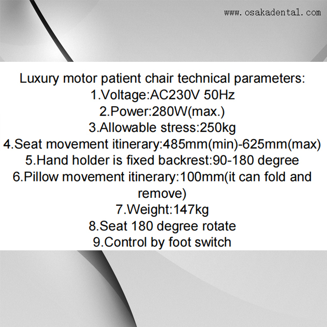 Unidade de cadeira paciente eletrônica confortável