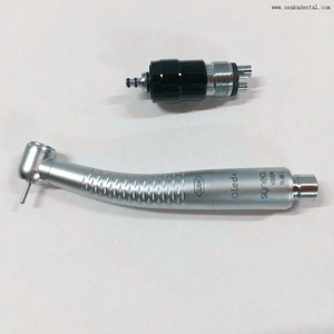 Peça de mão odontológica de alta velocidade com botão de pressão de 5 LED