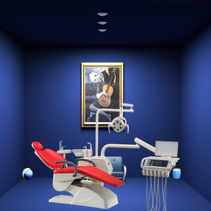 Cadeira odontológica com bandeja de instrumentos de tela de toque