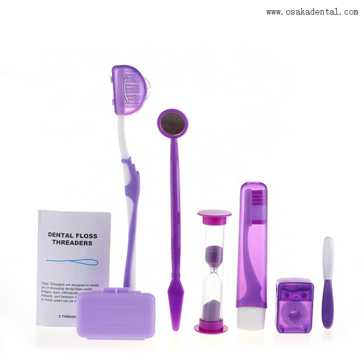 Kit de ortodontia descartável dental com 8 acessórios