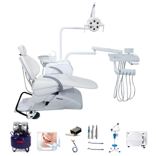 Unidade profissional de cadeira dentária branca com autoclave e unidade de raio x conjunto completo