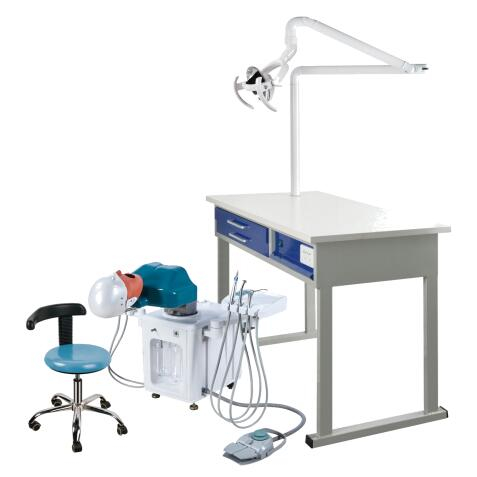 Sistema de treinamento odontológico com estação de trabalho odontológica para faculdade de odontologia