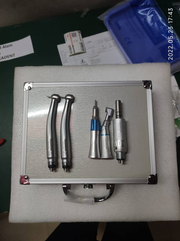 Conjunto de peça de mão odontológica barato kit de estudante de odontologia peça de mão de baixa velocidade motor a ar contra ângulo conjunto de peça de mão reta