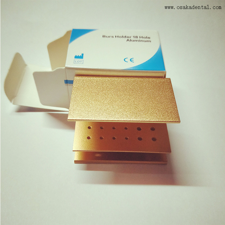 Suporte dental de 18 furos para rebarbas adequado para 12 rebarbas de FG e 6 rebarbas de RA