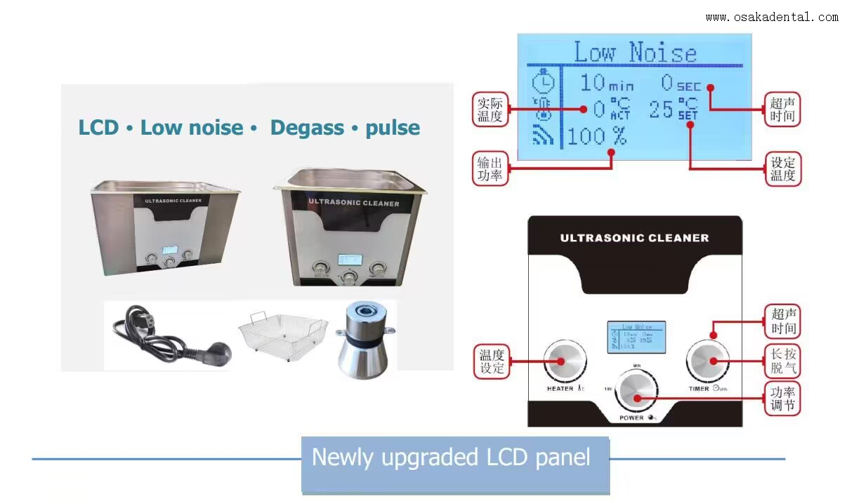 Limpador ultrassônico poderoso com tamanhos diferentes