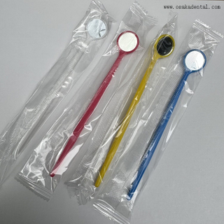 Espelho de boca colorido de material descartável dental Q81