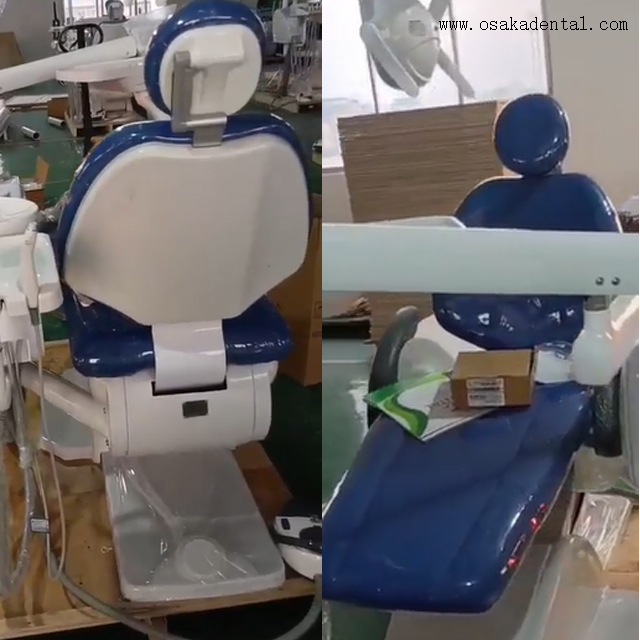 Cadeira ergonômica para paciente odontológico - couro macio e iluminação LED ajustável para conforto ideal