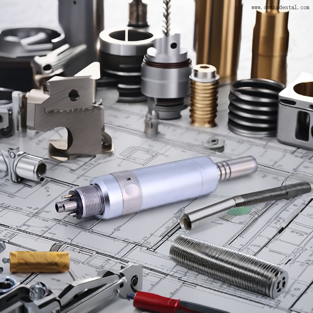 Motor de ar odontológico com fibra óptica 6 furos