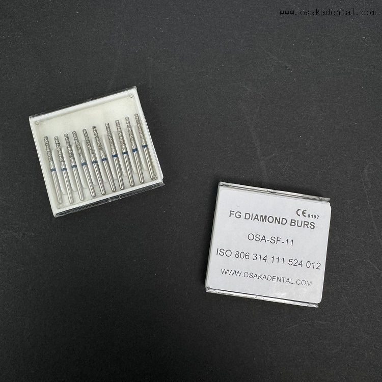Dental FG Diamond Bur 10 pçs/caixa OSA-F656-T5 Nova Embalagem