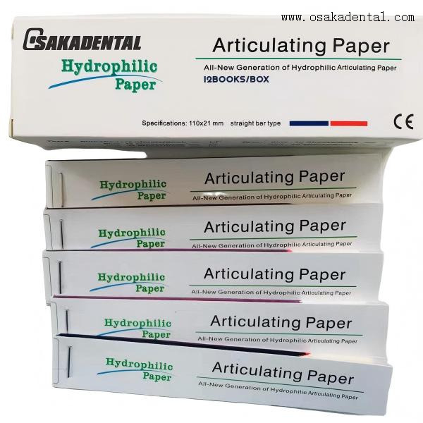 Papel articulado dental (vermelho / azul / vermelho e azul) para articulação