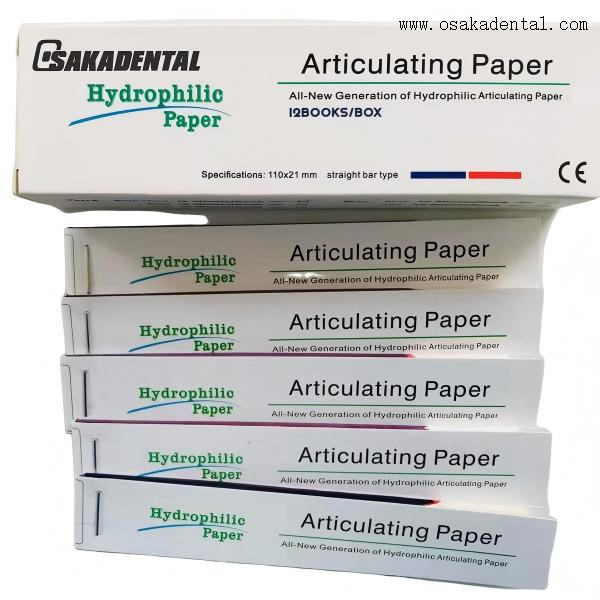 Papel articulado dental (vermelho / azul / vermelho e azul) para articulação
