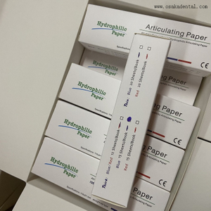 Produtos descartáveis dentais papel hidrofílico articulando papel azul e vermelho OSA-W13BR