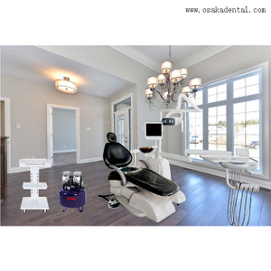 Cadeira odontológica com compressor de ar e carrinho móvel