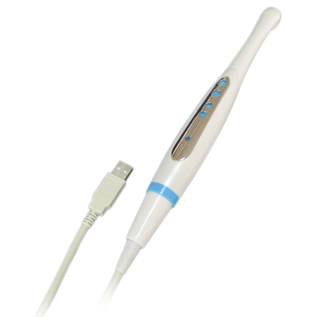 Nova câmera intraoral branca e azul USB