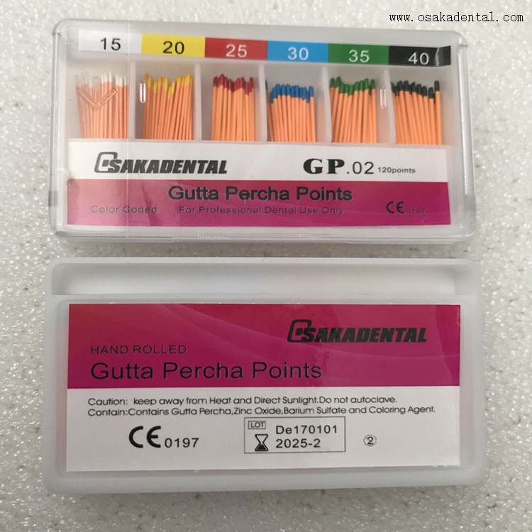 Material de obturação dentária 02 Pontos Taper Gutta Percha