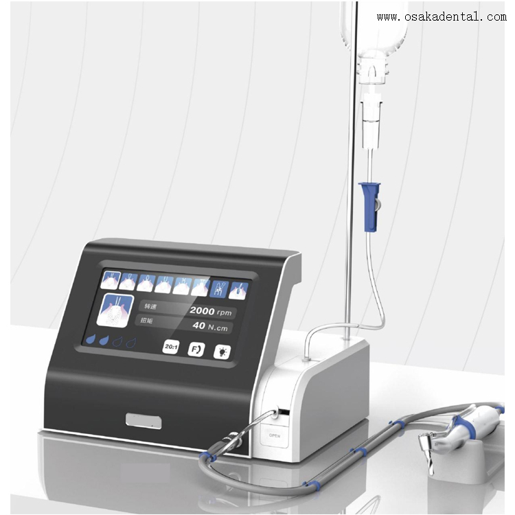 Motor de implante dental de implante dentário com peça de mão LED e peça de mão de fibra óptica