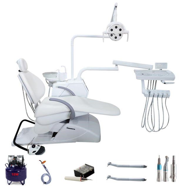 Unidade de cadeira dentária branca com compressor conjunto completo