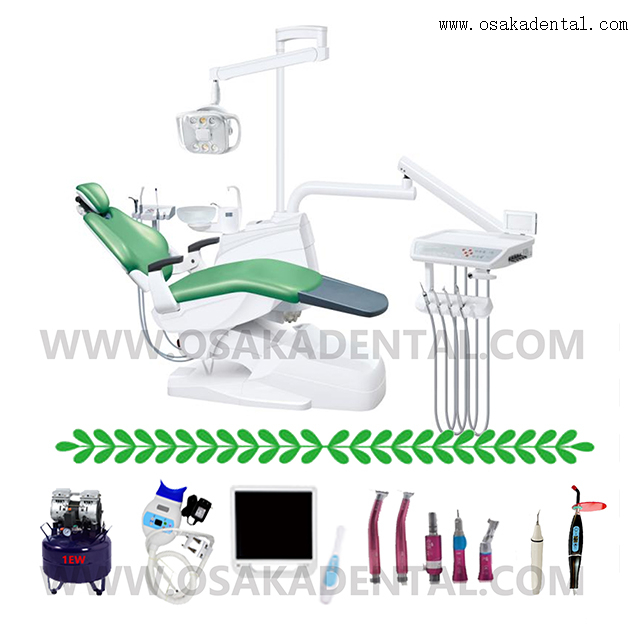 Unidade de cadeira dentla de alta elegância da osakadental para clínica odontológica pó de impressão algiante dental