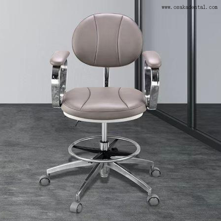 Banqueta luxuosa para cadeira odontológica com braço duplo