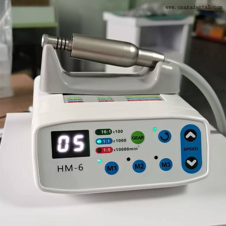 Motor elétrico dental sem escova com botão de pressão