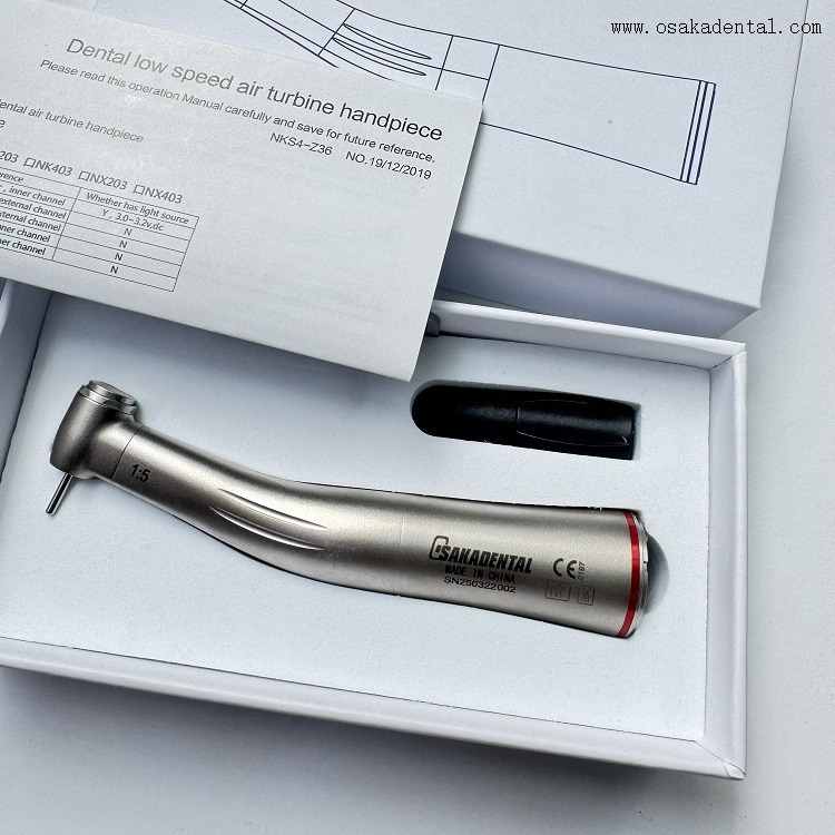 Contra-ângulo de fibra óptica de canal interno 1:5 dental