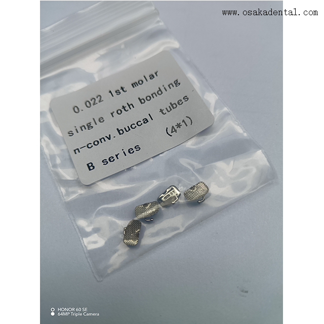 Tubo bucal ortodôntico dentário com número