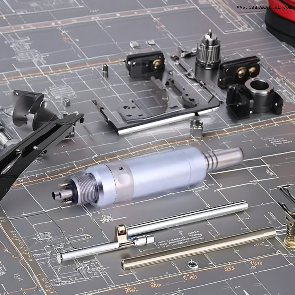 Motor de ar odontológico com fibra óptica 6 furos