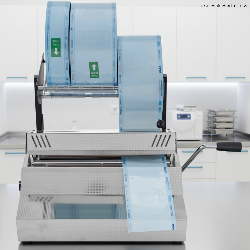 Máquina de selagem de bolsa para esterilização, autoclave dental, selador de rolo, máquina de selagem para clínica dentária