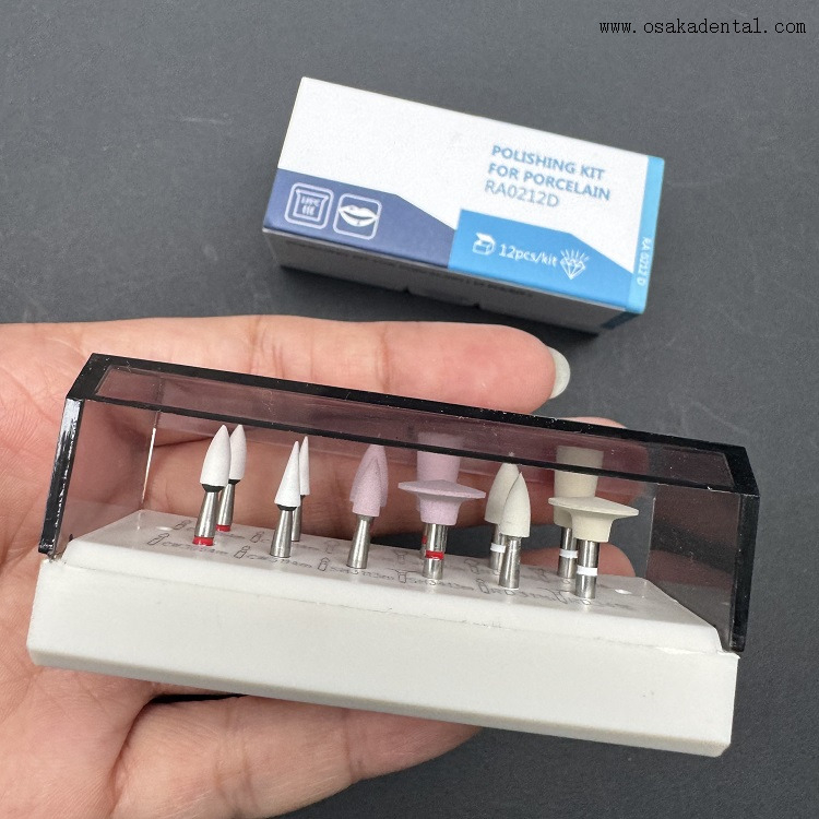 Kit de Polimento Dentário para Pocelain(RA) 12pcs/kit 0212D 