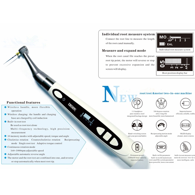 Endomotor dental sem fio com localizador APEX