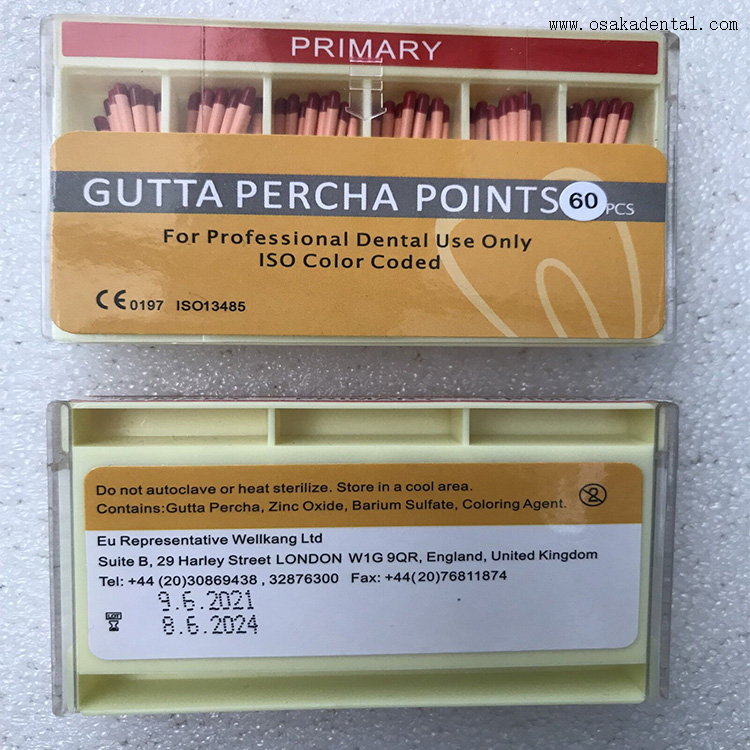 Material de preenchimento dentário Pontos Gutta Percha para a Onda Um