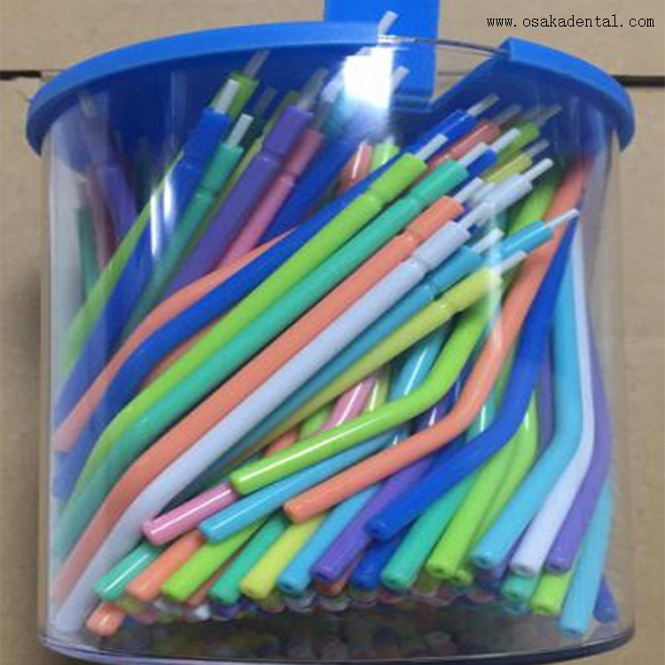 Pontas de seringa de água de ar coloridas de plástico descartável dental