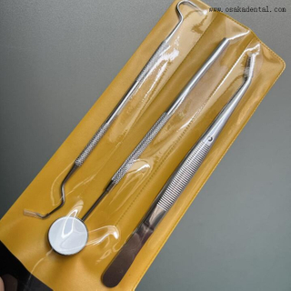 Espelhos + sondas + pinças de instrumentos dentários para dentista