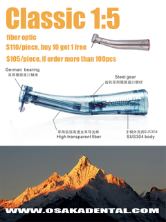 Contra-ângulo dental vermelho dental 1:5 Contra-ângulo crescente