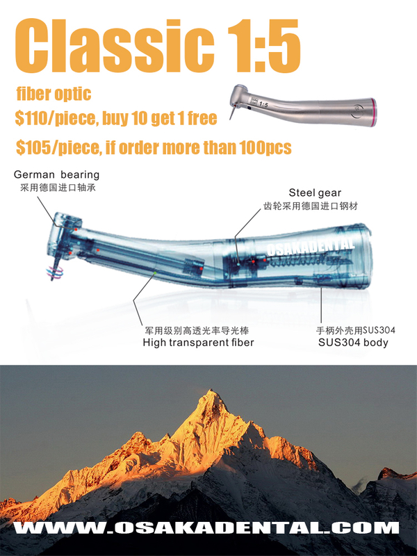 Contra-ângulo dental vermelho dental 1:5 Contra-ângulo crescente