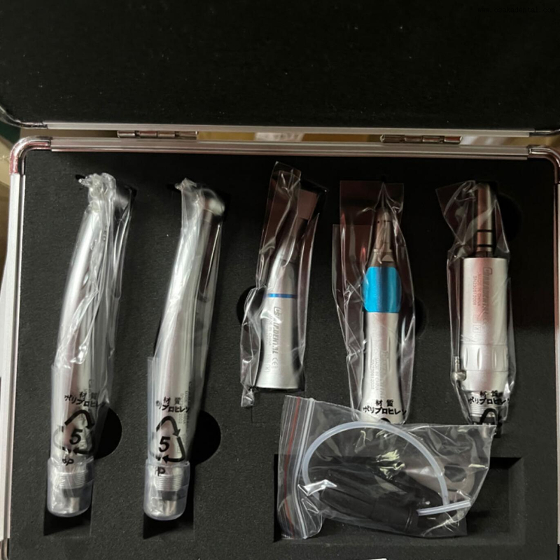 Conjunto de peça de mão odontológica com rolamento cerâmico com caixa de metal