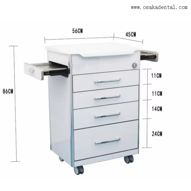 Gabinete com gavetas e mesa cirúrgica