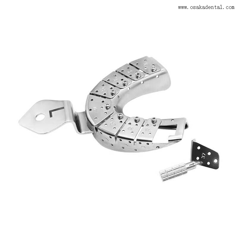 Bandejas de impressão para implantes dentários profissionais feitas com bandejas de impressão em aço inoxidável de alta qualidade