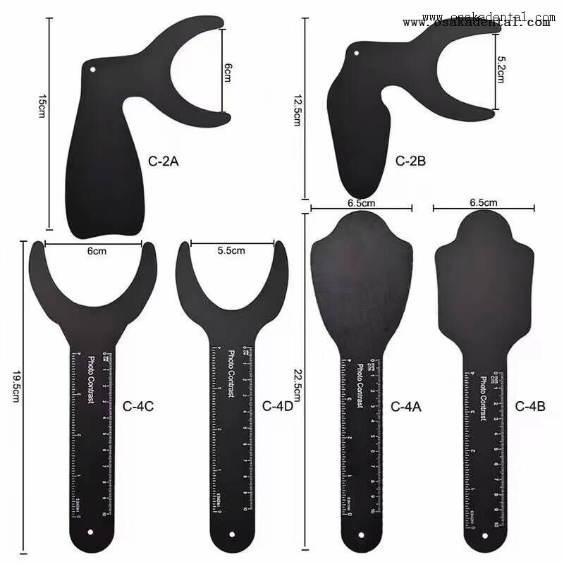 Material autoclavável com fundo preto com contraste fotográfico dental