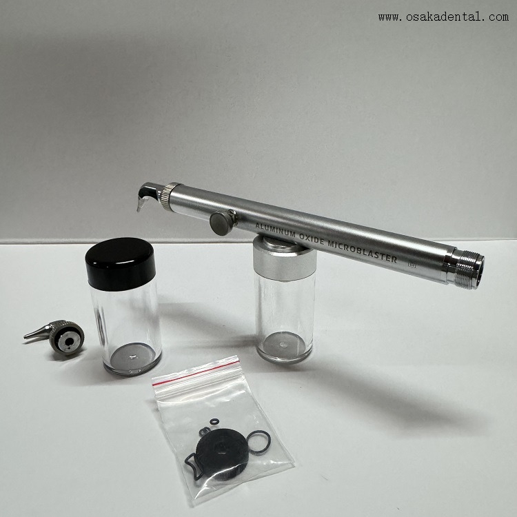 Mestre de abrasão de ar de óxido de alumínio dentário com alça de latão, bico de aço de tungstênio, com dois bicos, com resfriamento de água OSA-F298-A8