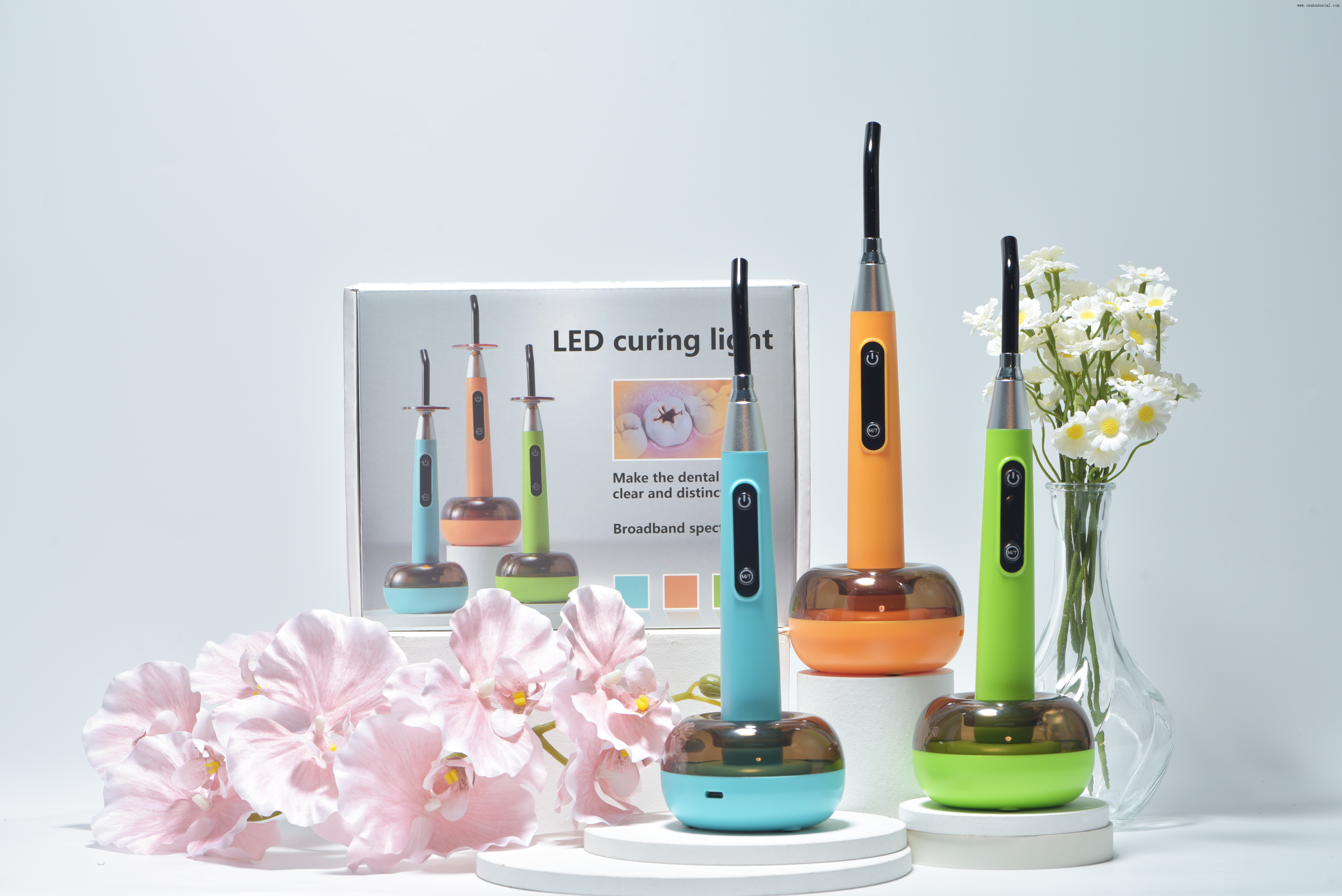 Luz de cura dentária arco-íris colorido com função de detecção de cárie