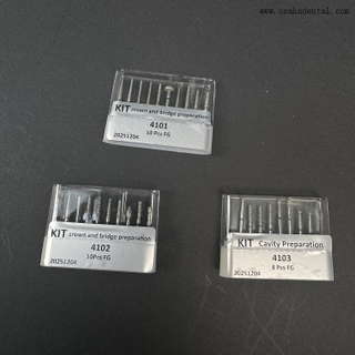 Kits de brocas dentárias FG Diamond Preparação para coroa e ponte. para OSA anterior-4101-4102-4103