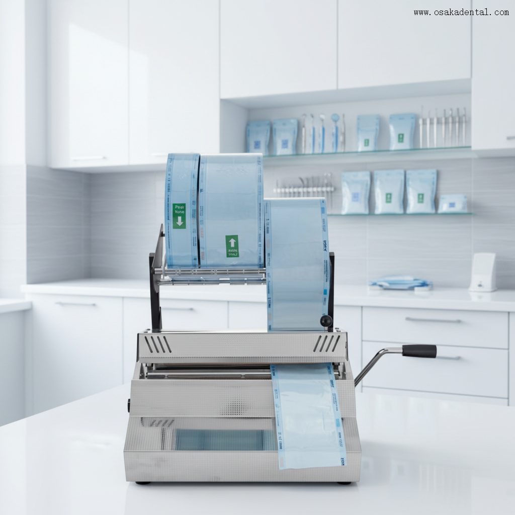 Máquina de selagem de bolsa para esterilização, autoclave dental, selador de rolo, máquina de selagem para clínica dentária