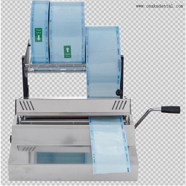 Máquina seladora dentária com suporte para bolsa de esterilização