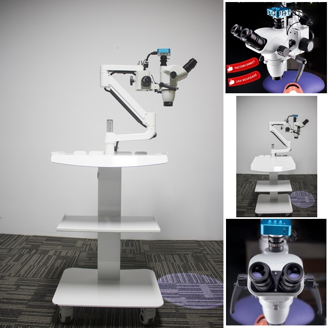 Microscópio endodôntico dentário móvel com câmera