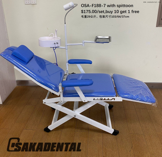 Unidade de cadeira odontológica portátil Cadeira odontológica dobrável Cadeira odontológica móvel com cuspideira